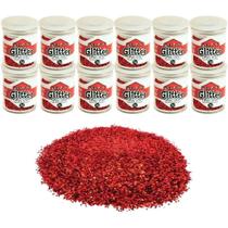 Glitter PVC Vermelho Potes 12 potes 3g - Honey