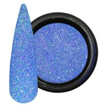 Glitter refletivo azul holo 2g mix da jo reflexivo decoração das unhas art nail