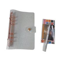 Glitter Rose Golden A6 A5 Binder Notebook Capa Bling Diário Planejador Papelaria Escolar