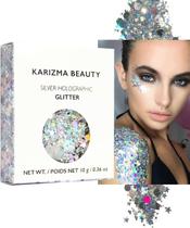 Glitter Set KARIZMA Holographic Silver 10g para rosto, cabelo e corpo Glitter Set KARIZMA Holographic Silver 10g para rosto, cabelo e corpo