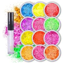 Glitter Set SoJourner Neon Holographic Body 12 cores e cola Glitter Set SoJourner Neon Holographic Body 12 cores e cola