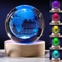 Globo 3D Crystal Ball Precious Memorial com luz LED de 6 cores