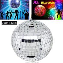 Globo Bola Espelho Vidro Refletor Rotativo 30cm Para Festa Show Bar Balada REFG30