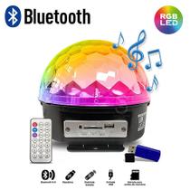 Globo Bola Mágica Led 30W Magic 6 cores Cristal MP3 SD Rgb Bluetooth Usb LK-306