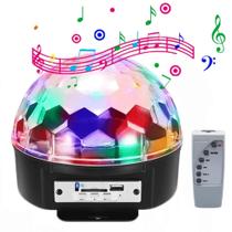 Globo Bola Maluca Iluminação Giratória Colorida RGB e Bluetooth e Controle Som TB1546 LH009