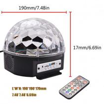 Globo Bola Maluca Led Magic Cristal Rgb Bluetooth Som MP3 Pen Drive