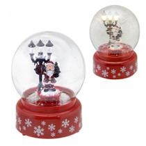 Globo Cenário Vila Natalina Natal Papai Noel Neve Em Movimento Luz Som Casa Sala Quarto Escritório Mesa Presente Moderno Luxo