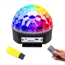 Globo Colorido Jogo de Luz Strobo Rgb Iluminação Dj Bluetooh MP3 Musica c/Controle Festa em Casa Globo Colorido Jogo de Luz Strobo Rgb Iluminação Dj Bluetooh MP3 Musica c/Controle Festa em Casa