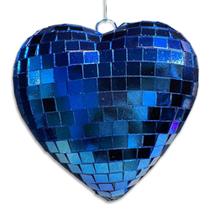 Globo Coração Espelhado 40cm decoração de festa cor Azul - APOLO