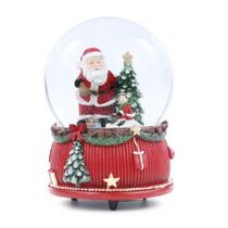 Globo de Água Com Papai Noel e Neve Caindo Musical 14cm Decoração Presente Natal