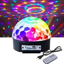 Globo De Espelho Balada Festa Led Rotativo Bluetooth