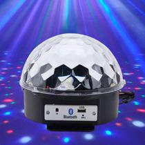 Globo De Espelho Balada Festa Led Rotativo Bluetooth