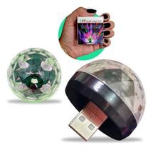 Globo De Luz De Festa Usb Mini Bola Led Carro Discoteca Rgb
