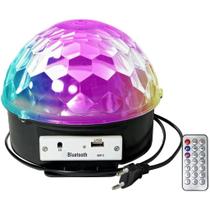 Globo de Luzes Coloridas Giratória Grande MP3 Bluetooth com Controle Iluminação RGB para Festa Decoração - Lehmox
