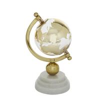 Globo de Mármore Decorativo 79 Gold - 11cm com Base de Mármore