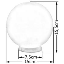 Globo de Vidro Fosco Esférico com Colar 08 x 15