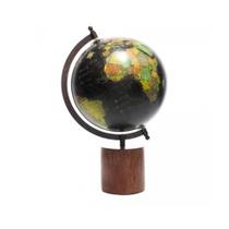 Globo Decorativo de Plástico e Madeira Preto - Wolff