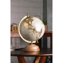 Globo Decorativo Wolff de Plástico e Madeira 12cm x 20cm