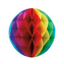 Globo Estilo Colmeia Colorido para Decoração de Festas Tematicas 25cm 1Un