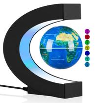 Globo levitante UVEHAS com luzes LED Mapa do mundo de 8,8 cm