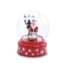 Globo Neve Com Papai Noel Música Poste com Led Natal Luxo