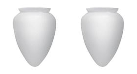 Globo Pera Plástico Ventilador de Teto Boca com 10cm de Diâmetro Universal Branco Fosco - Kit com 2