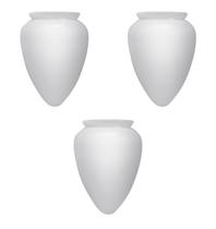 Globo Pera Plástico Ventilador de Teto Boca com 10cm de Diâmetro Universal Branco Fosco - Kit com 3