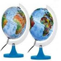 Globo terrestre 21cm genio pol led color controle remoto base magenta 314526