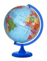 Globo terrestre 30cm studio politico br azul celeste313406