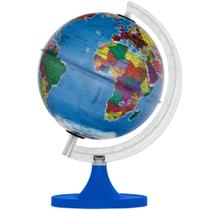 Globo Terrestre Base Azul S/ Luz 21cm Diâmetro- 33cm Altura