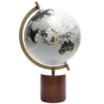 Globo terrestre branco com base de madeira Wolff 21,5x20x34 Globo terrestre branco com base de madeira Wolff 21,5x20x34