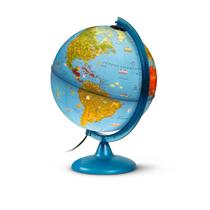 Globo Terrestre Com Led Arca 25cm Ilustrado com Figuras de Animais Típicos Por Região