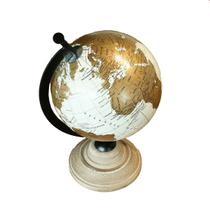 Globo Terrestre Decorativo Bege 26x18x16cm - Jolitex