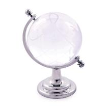 Globo terrestre decorativo cristal incolor 6x7x9,5cm - Cromus