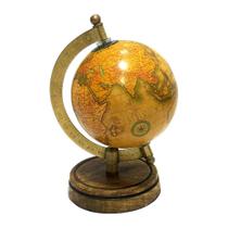 Globo Terrestre Decorativo em Metal e Madeira 18cm MEI0073 BTC