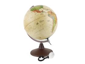 Globo Terrestre Decorativo Geográfico Marco Polo C/ Lupa Base em Plástico Iluminado LED Tecnodidattica