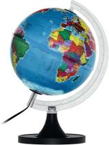 Globo Terrestre Gênio Político Com Led - Base Preta 21cm