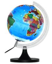 Globo Terrestre Gênio Político Libreria 21Cm Led Branco