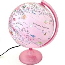 Globo Terrestre Geográfico Pink Zoo 25cm Com Led - Tecnodidattica