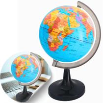 Globo Terrestre Giratório De Mesa Escolar Mapa Mundi 23cm Decoração