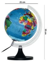 Globo Terrestre Giratório Iluminado Político Gênio 21x33cm - Libreria