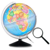 Globo Terrestre Giratório Político Luminoso 30cm + Lupa de Mão