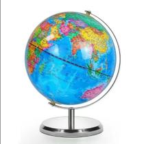 Globo terrestre giratorio politico mapa mundi 22cm base aluminio escolar decoracao mesa estudo vintage luxo