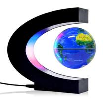 Globo terrestre led magnetico giratorio flutuante levitacao anti gravidade luminaria com base decoração