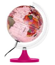 Globo terrestre Libreria 21cm aquarela rosa led base magenta Globo terrestre Libreria 21cm aquarela rosa led base magenta