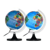 Globo Terrestre Libreria 21cm Genio Pi-Lb/Bs-Pp 310443 Politico Bivolt Base Plástico Preta