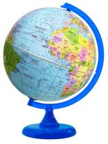 Globo terrestre Libreria 30cm bilingue base azul celeste