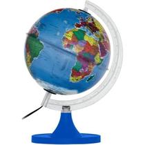 Globo terrestre Libreria 30cm prisma led base azul celeste
