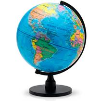 Globo Terrestre Mapa Mundi Político Grande Giratório Escolar 32 Cm Para Decoração De Mesa