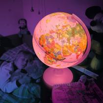 Globo Terrestre Pink Zoo 25 Cm - Com Luz - Tecnodidattica - 0325PZPZPB1KK046
